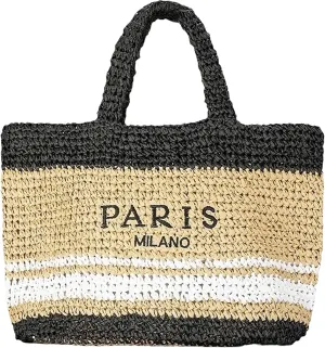 QZUnique Straw Beach Tote Bag for Women Summer Woven Shoulder Purse Handbag Large Handwoven Handbag Hobo for Vacation Travel
