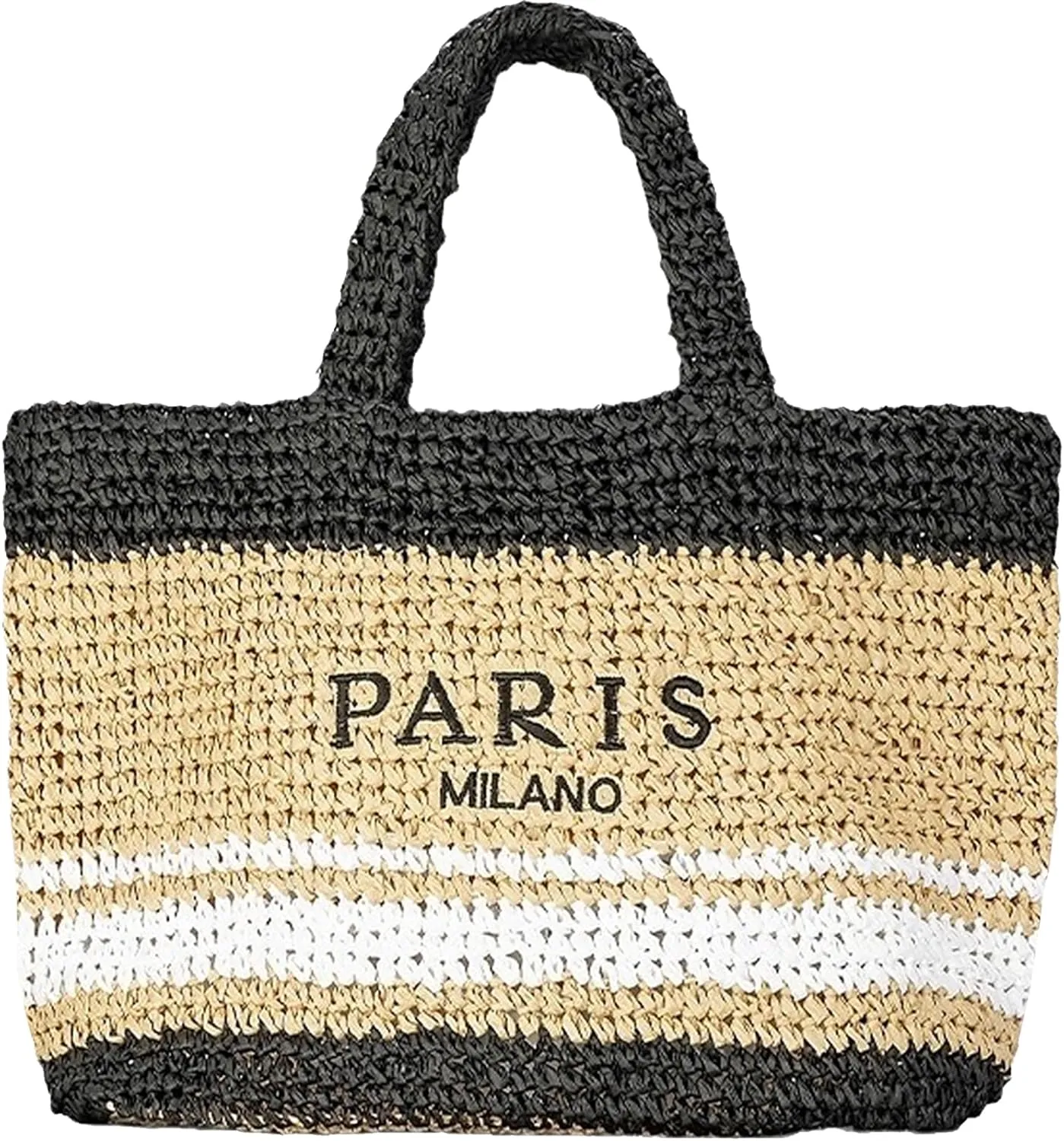 QZUnique Straw Beach Tote Bag for Women Summer Woven Shoulder Purse Handbag Large Handwoven Handbag Hobo for Vacation Travel