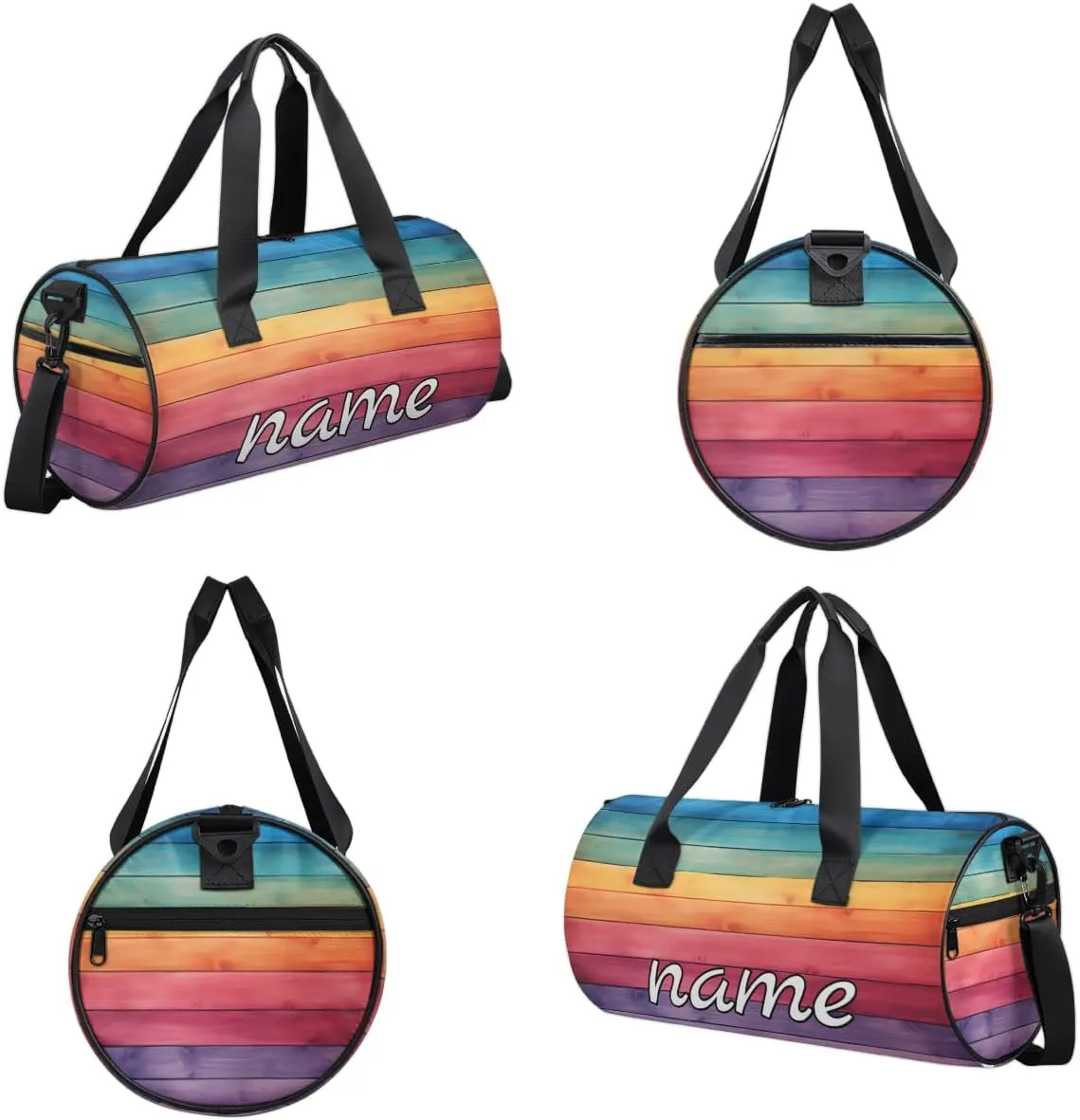 Rainbow Stripes Custom Duffel Bags Weekender Bags Custom Sport Duffel Bag Carry on Overnight Weekender Bag
