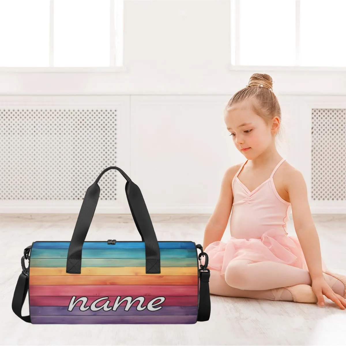 Rainbow Stripes Custom Duffel Bags Weekender Bags Custom Sport Duffel Bag Carry on Overnight Weekender Bag