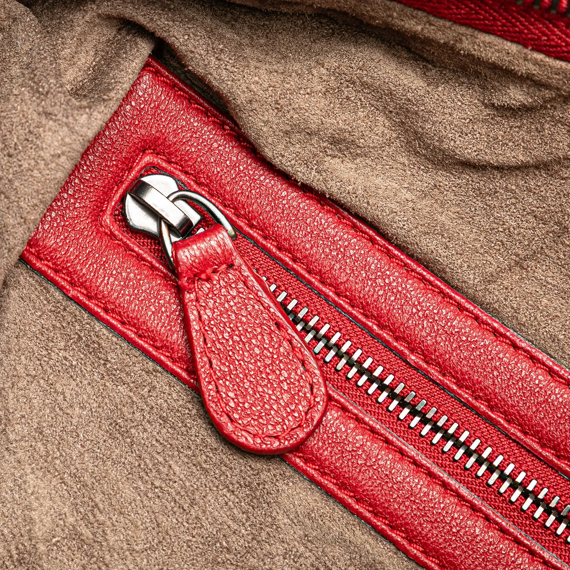 Red Bottega Veneta Small Quilted Nappa and Distressed Silk Veneta Hobo