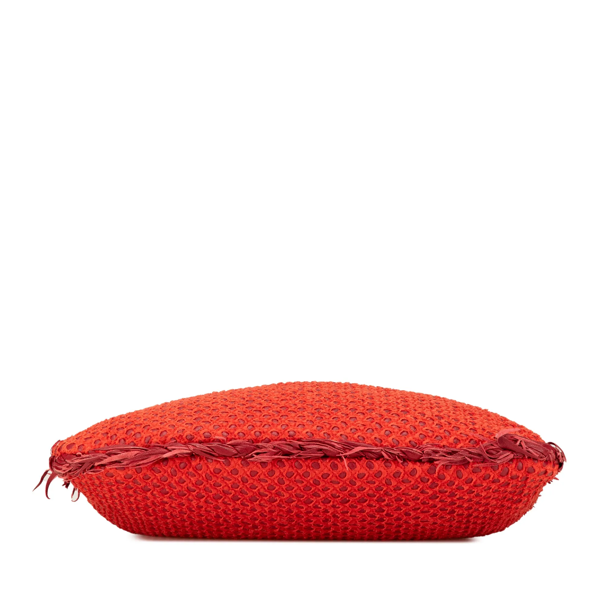 Red Bottega Veneta Small Quilted Nappa and Distressed Silk Veneta Hobo