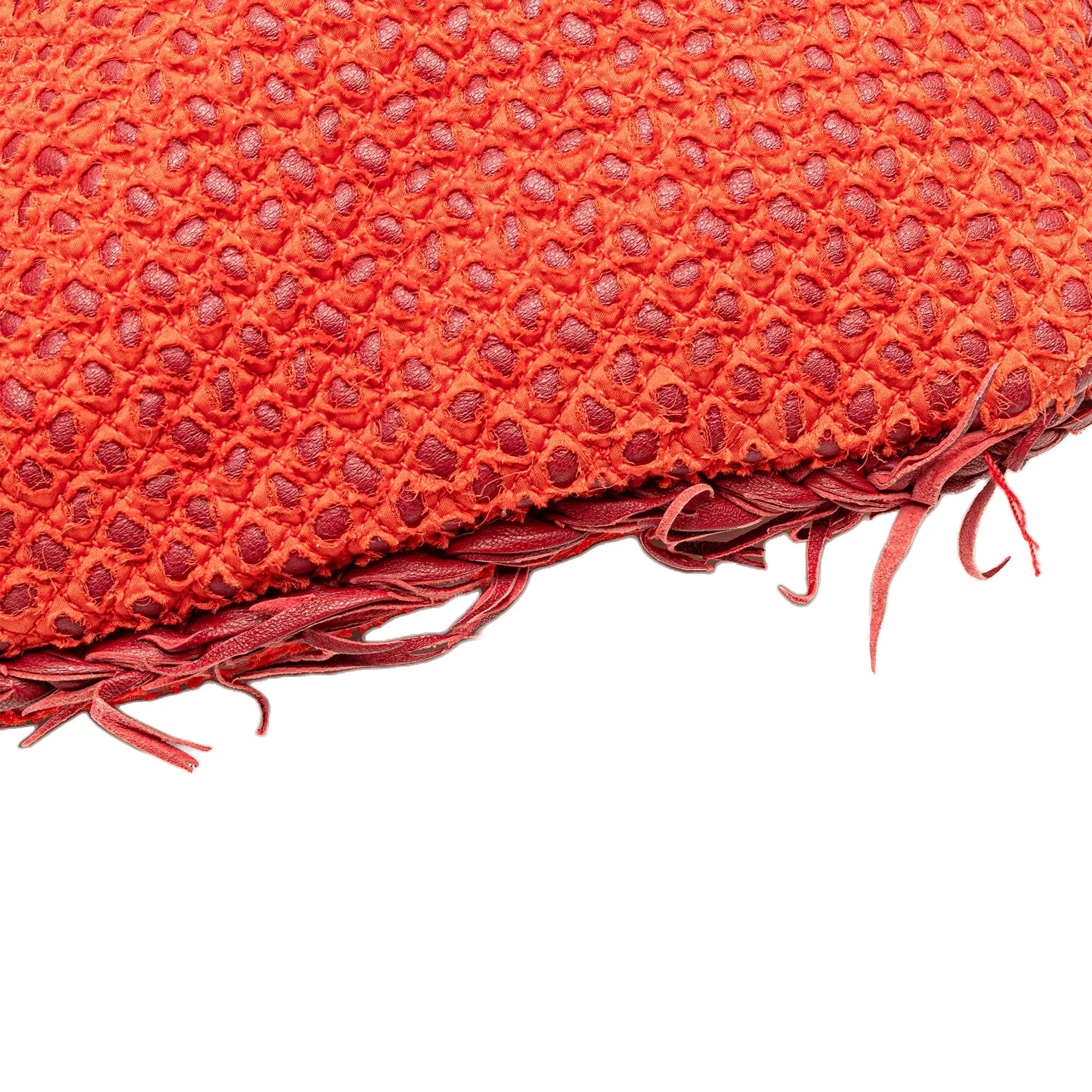 Red Bottega Veneta Small Quilted Nappa and Distressed Silk Veneta Hobo