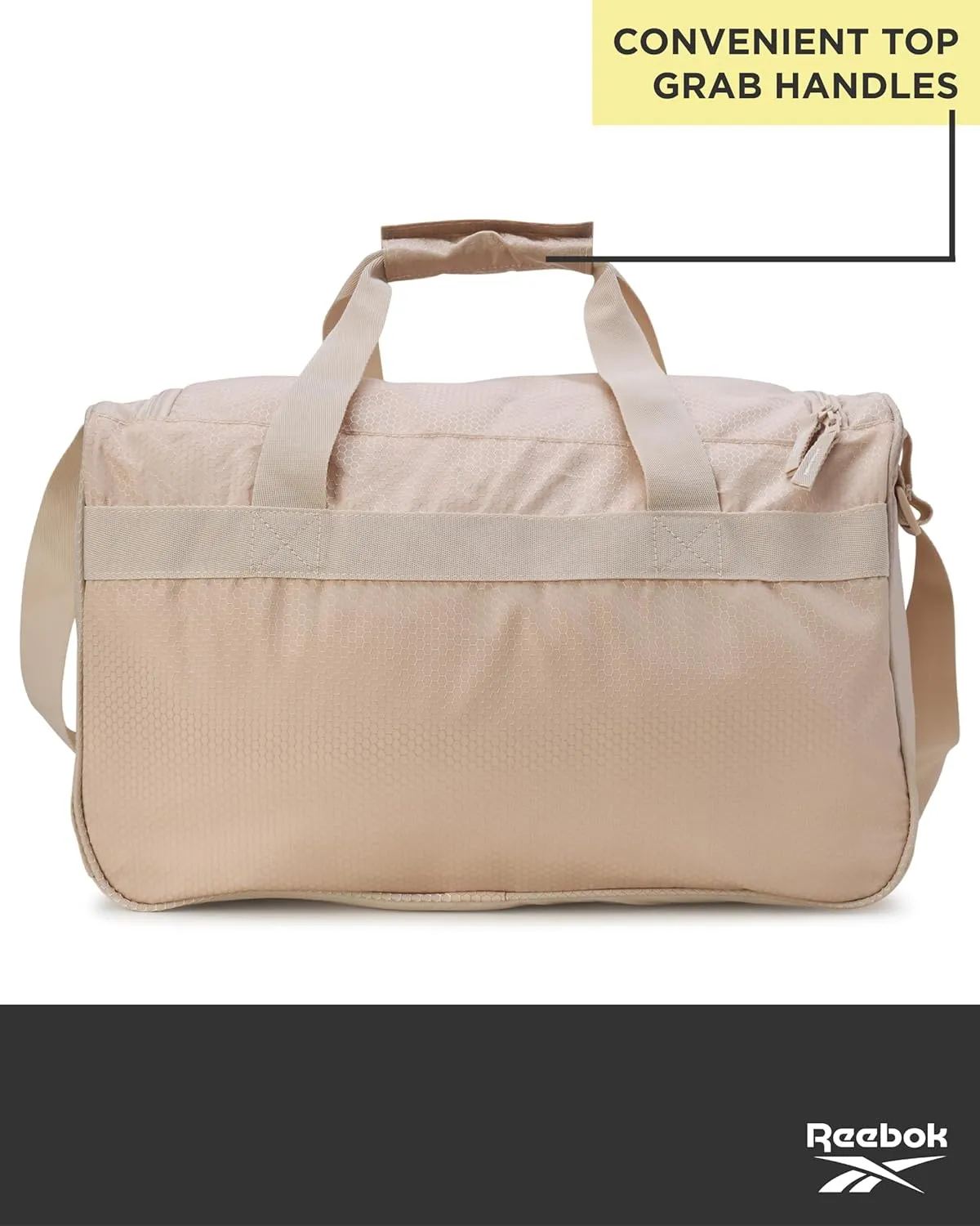 Reebok Duffle Bag – Gym Bag for Women & Men, Carry On and Overnight Duffle for Travel & Fitness, Size Small, Warrior II Light Brown