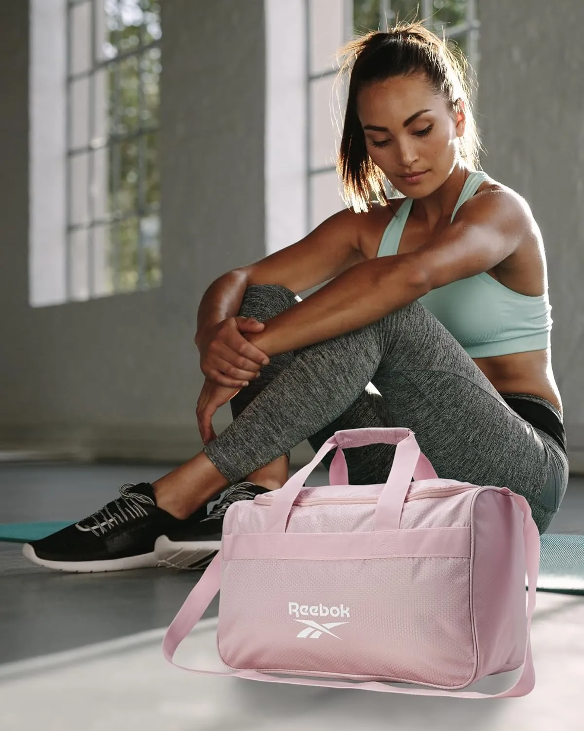Reebok Duffle Bag – Gym Bag for Women & Men, Carry On and Overnight Duffle for Travel & Fitness, Size Small, Warrior II Lilac