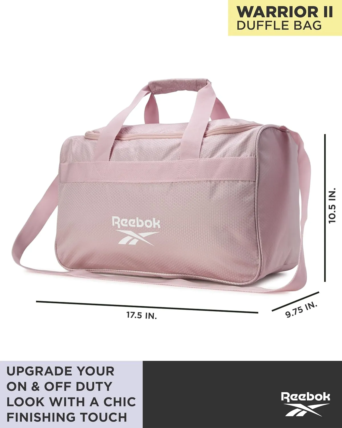 Reebok Duffle Bag – Gym Bag for Women & Men, Carry On and Overnight Duffle for Travel & Fitness, Size Small, Warrior II Lilac