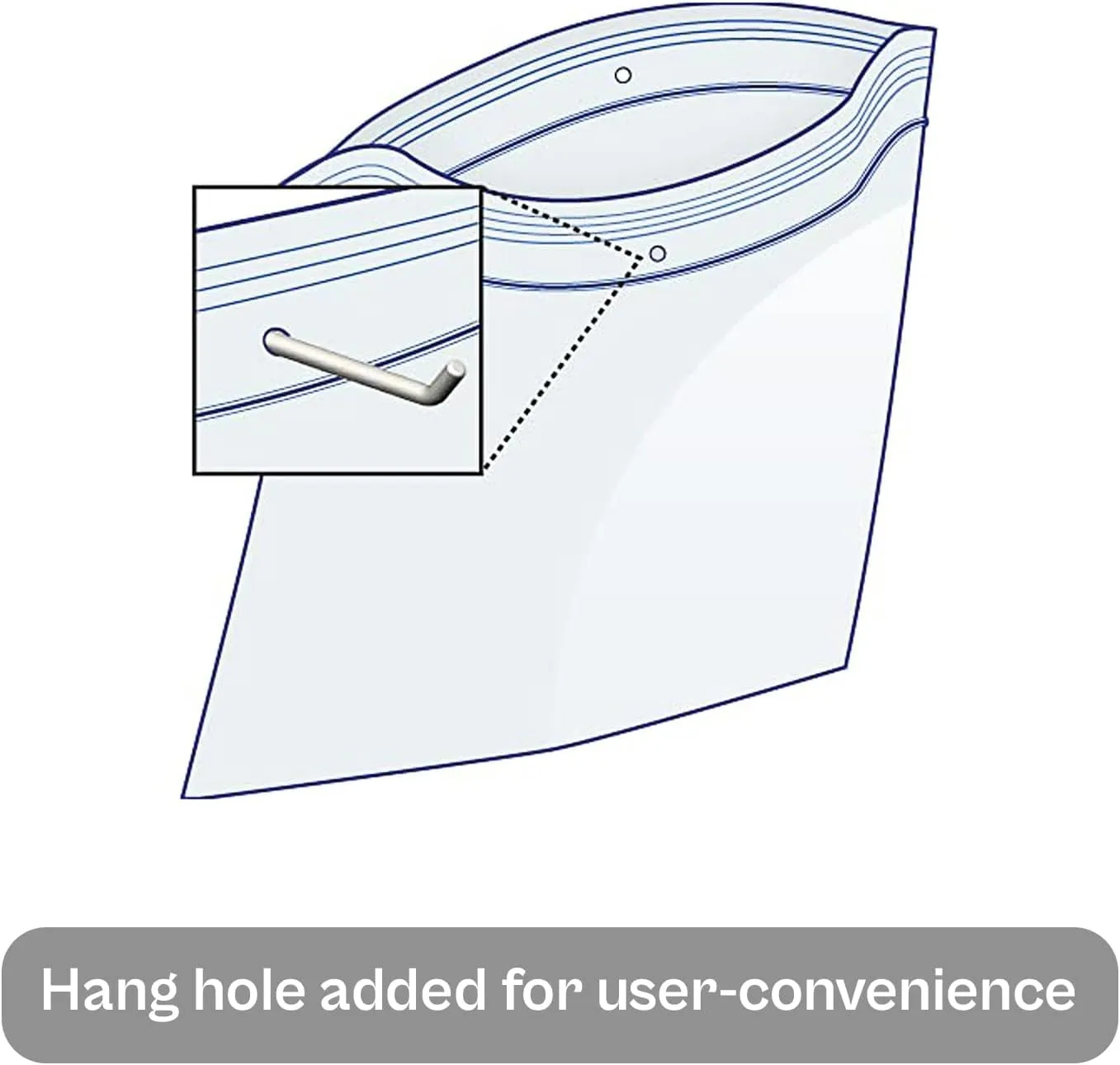 Resealable Poly Bags for Storage with Hang Hole - 3 x 4 Inch, 1000 Pack, 2 Mil, Zipper Lock Seal, Convenient Reclosable Plastic Bags