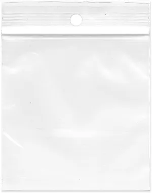 Resealable Poly Bags for Storage with Hang Hole - 3 x 4 Inch, 1000 Pack, 2 Mil, Zipper Lock Seal, Convenient Reclosable Plastic Bags