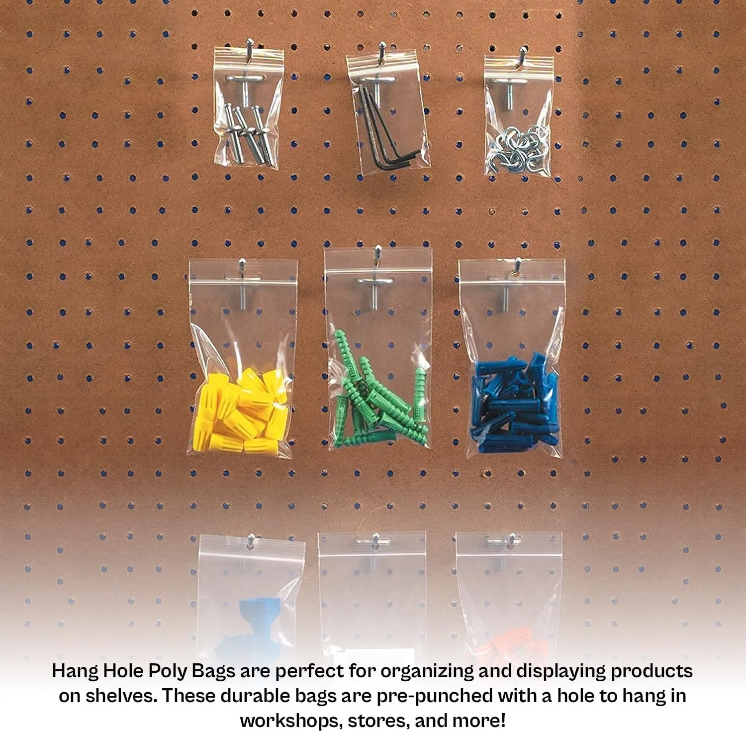 Resealable Poly Bags for Storage with Hang Hole - 3 x 4 Inch, 1000 Pack, 2 Mil, Zipper Lock Seal, Convenient Reclosable Plastic Bags