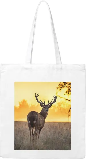 Reusable Heavy-Duty Canvas Tote Bag, Antler Red Deer handbag 15.75x13.87 Inch, Large Eco-Friendly Shopping Tote for Travel, Gym, Gifts, Machine Washable