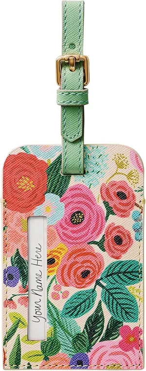RIFLE PAPER CO. Garden Party Luggage Tag for Suitcase and Luggage, Travel Must Have Accessory for Women, Bag Tags Printed in Full Color with Foil Stamped Logo, 4.33" L × 2.75" W