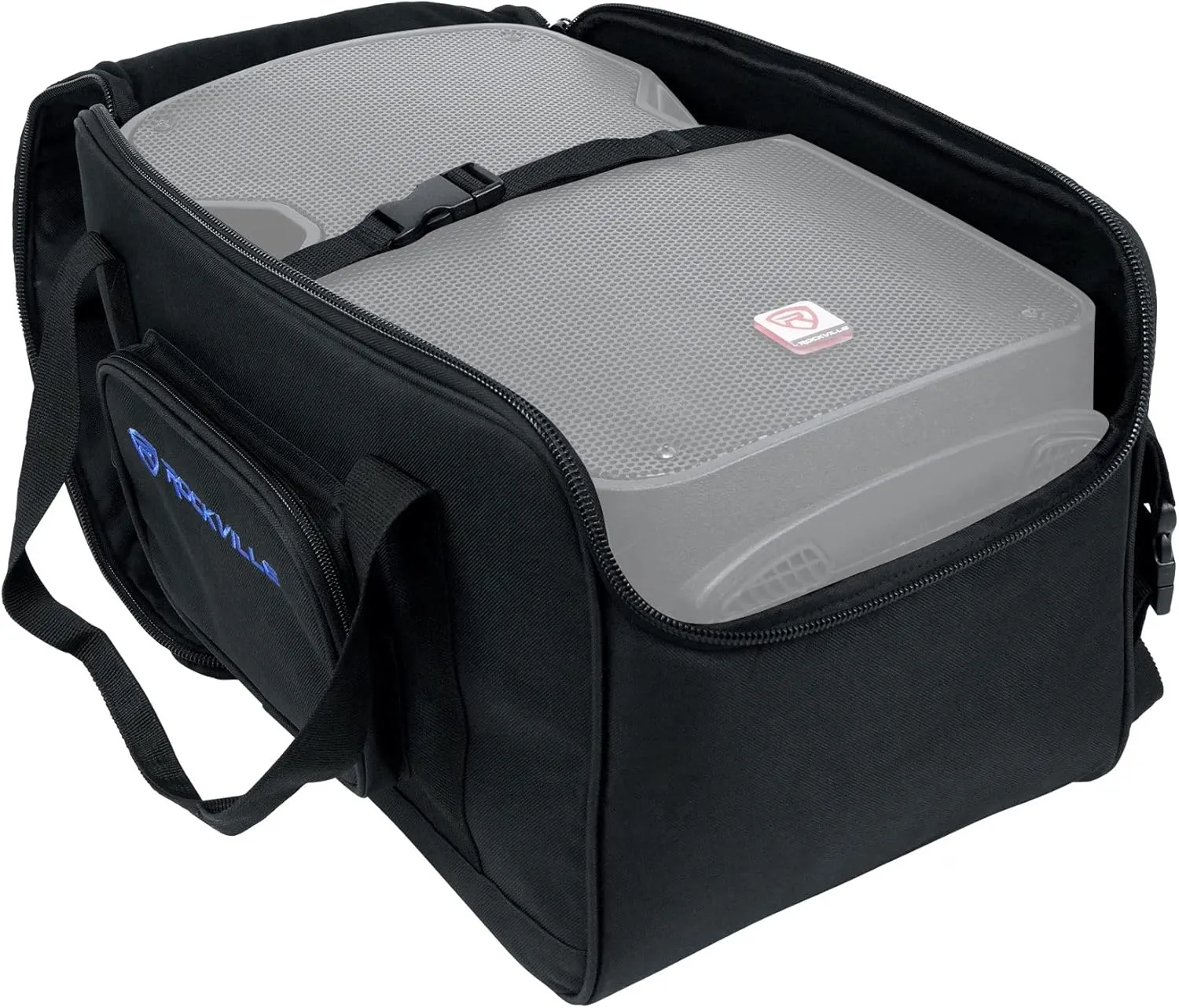 Rockville TB8 v2 Padded Speaker Bag for 8" DJ PA Speakers, Stand Holder, Thick Foam Padding, Water-Resistant, Dual YKK Zippers, Perfect for DJs and Musicians