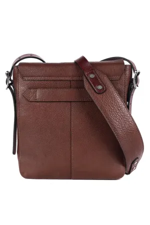 Rugged Hide Leather Wynyard Satchel Bag in Brown