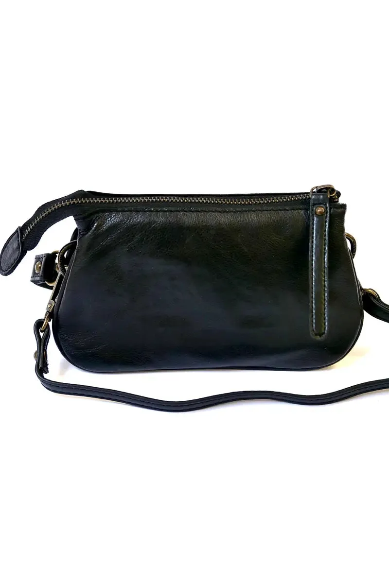 Rugged Hide St Kilda Clutch Wallet in Black