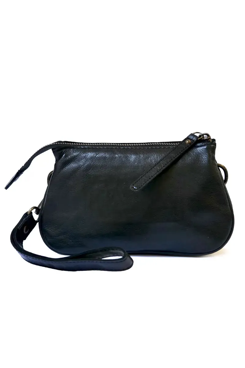 Rugged Hide St Kilda Clutch Wallet in Black