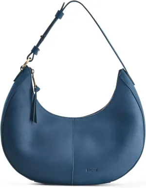 S-ZONE Top Grain Leather Shoulder Bags for Women Hobo Crescent Bag Handbags Purse