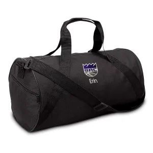 Sacramento Kings Personalized Duffel Bags for Kids - Official NBA Logo Embroidery, Removable Shoulder Strap, Polyester, 19” x 14” (Black)