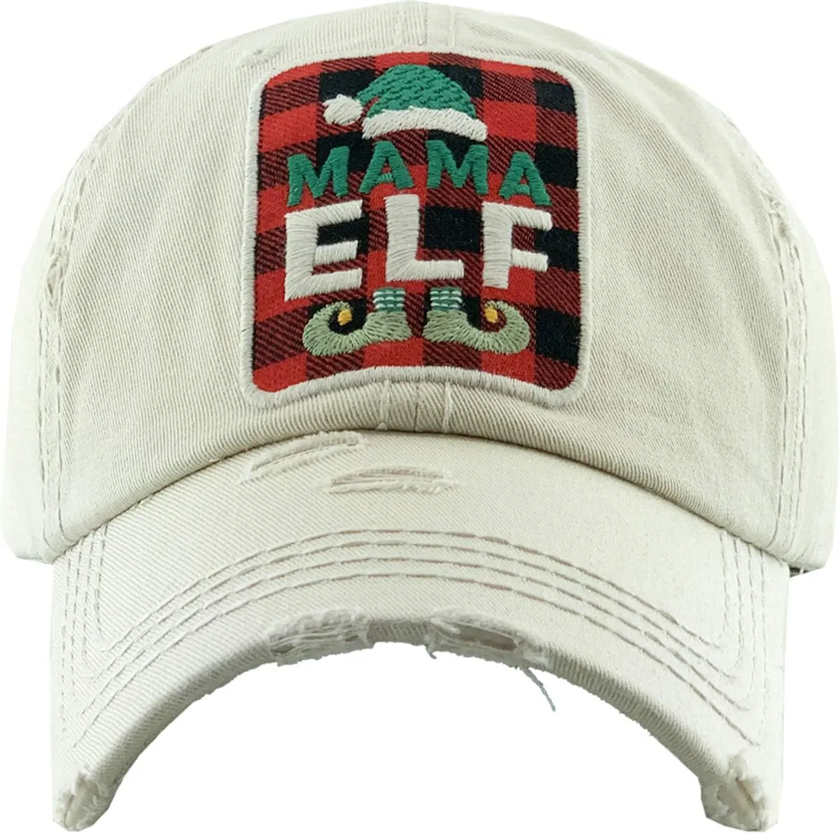 ScarvesMe Women's Oh Deer Christmas Vintage Washed Distressed Stitch Baseball Cap Hat