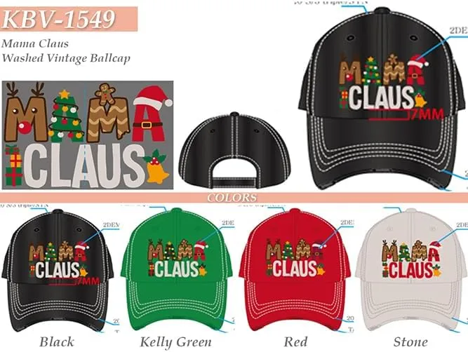 ScarvesMe Women's Oh Deer Christmas Vintage Washed Distressed Stitch Baseball Cap Hat