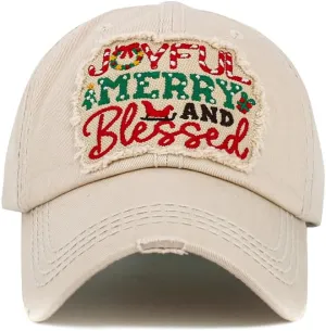 ScarvesMe Women's Oh Deer Christmas Vintage Washed Distressed Stitch Baseball Cap Hat