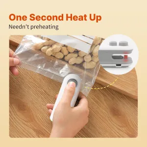 Sealer (Random Sealer Food Sealer 2 in USB Storage Timeless Sealer Rechargeable Food Storage Bags, Machine Cutting Plastic Bags, Mini for Color) and 1 Food Sealing for Superior Chip Heat Snack