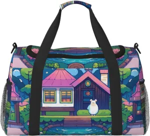 Secret Sanctuary Print Travel Duffel Bag for Men & Women, Foldable Travel Bags and Spacious Weekender Tote Bag for Storage Toiletry Luggage Personal Item