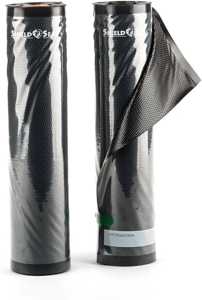ShieldNSeal Vacuum Seal Rolls (Black and Clear, 11" x 19.5')