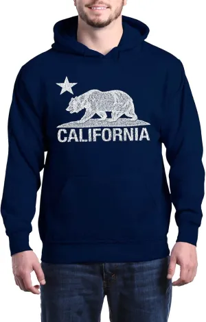 shop4ever California Distressed White Bear Hoodies Cali Sweatshirts