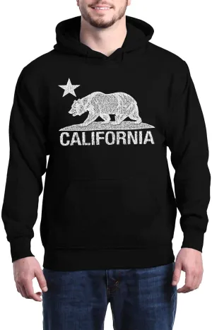 shop4ever California Distressed White Bear Hoodies Cali Sweatshirts