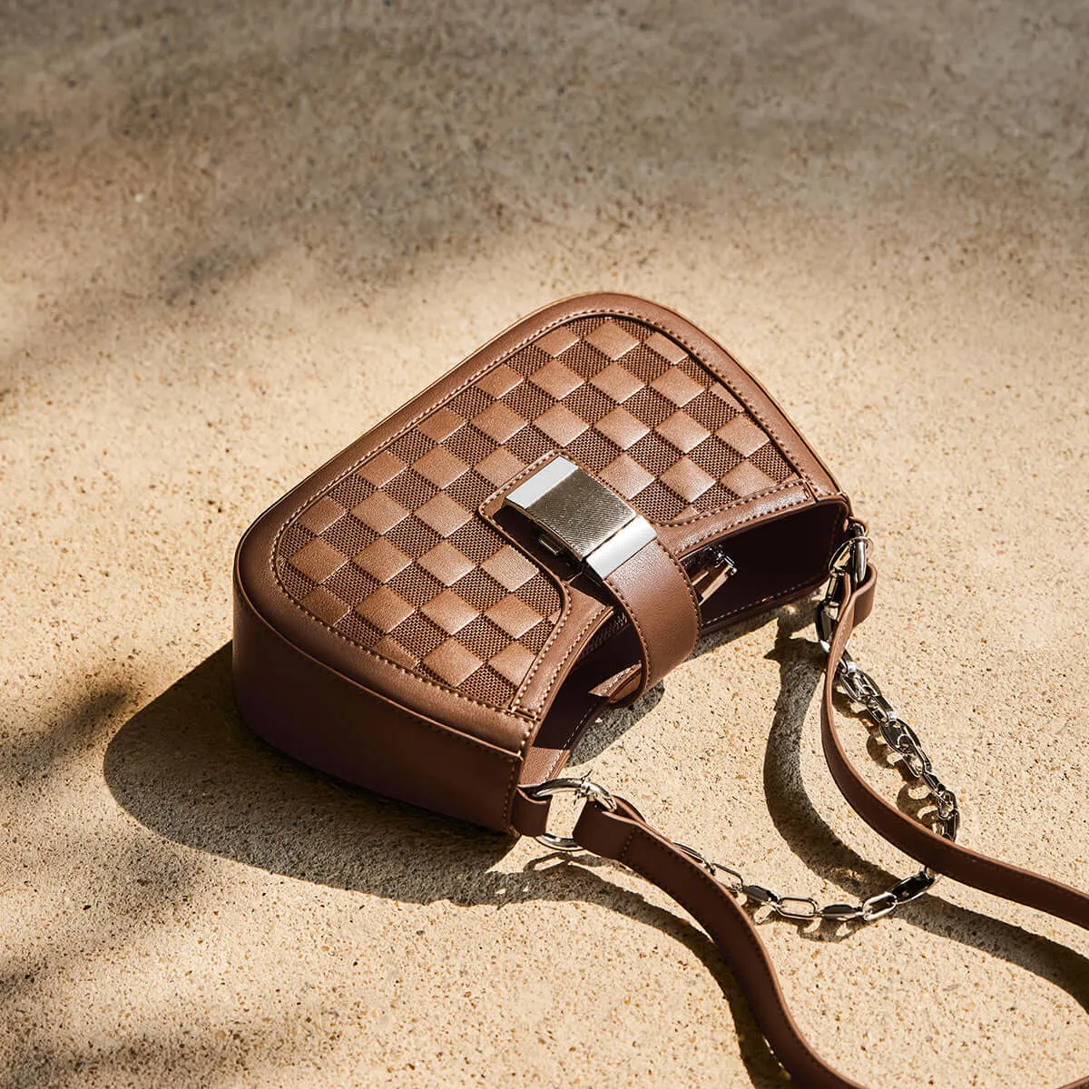 Shoulder Bag Autumn sale Christina Chained Shockproof Woven Leather