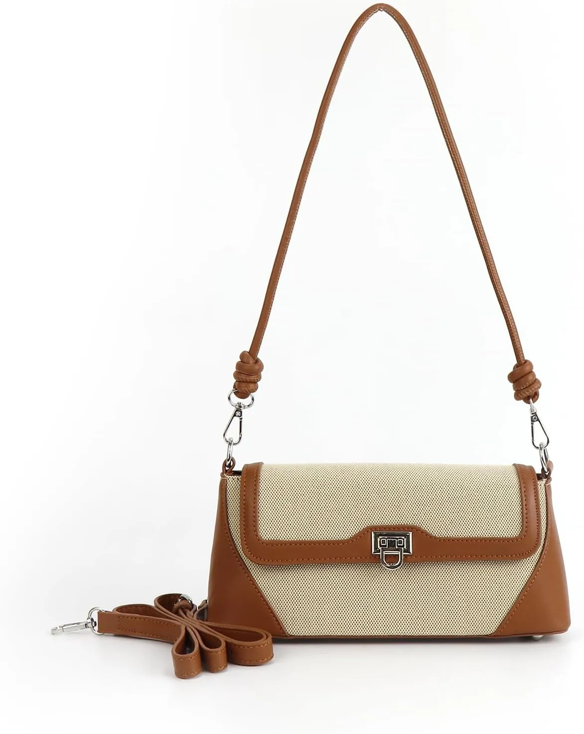Shoulder Bag for Women PU Leather Shoulder Purse Vintage Handbag Retro Classic Underarm Purse with 2 Removable Strap