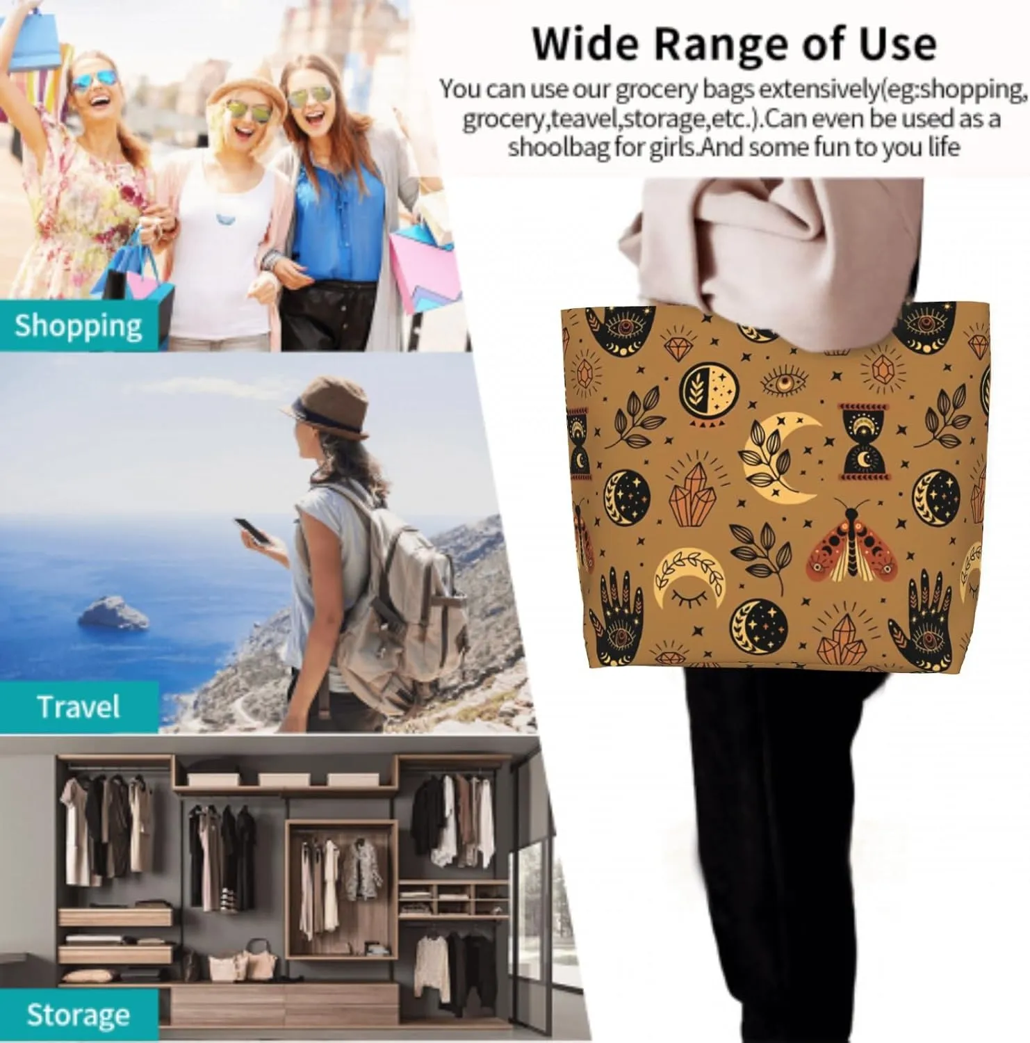Shoulder Bag Large Reusable Eco-friendly Shopping Bags Portable Storage Handbag