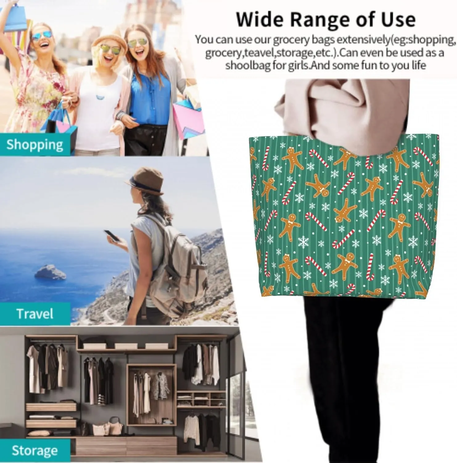Shoulder Bag Large Reusable Eco-friendly Shopping Bags Portable Storage Handbag