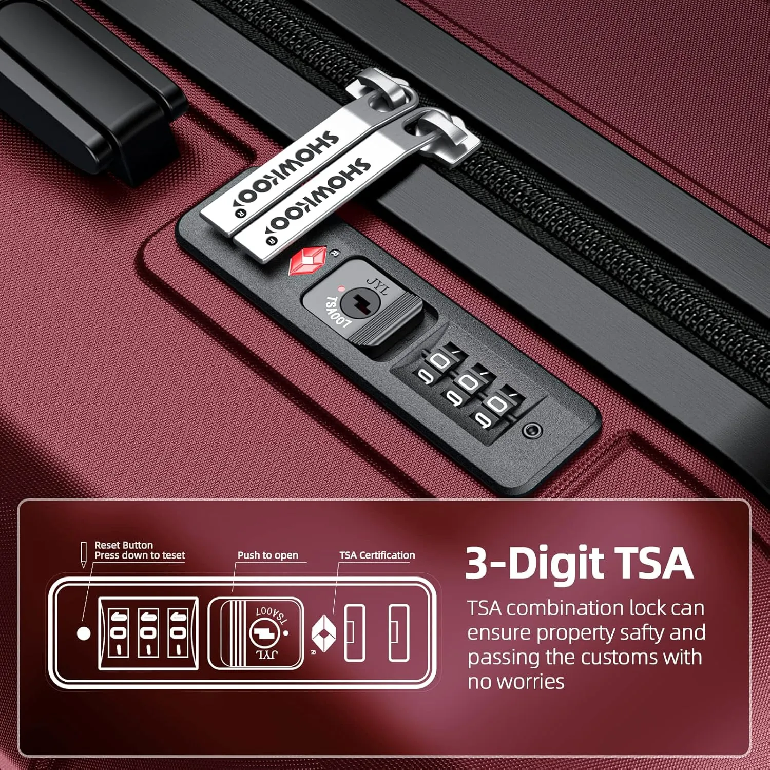 SHOWKOO Travel, Red, 20in24in28in