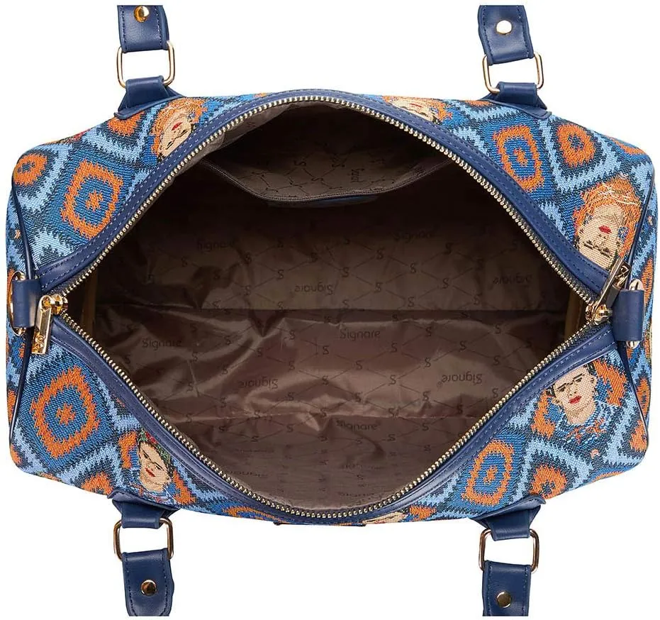 Signare Tapestry Duffle Bag Overnight Bags Weekend Bag for Women with Mexican Folk Art Designs (TRAV-FKICON)