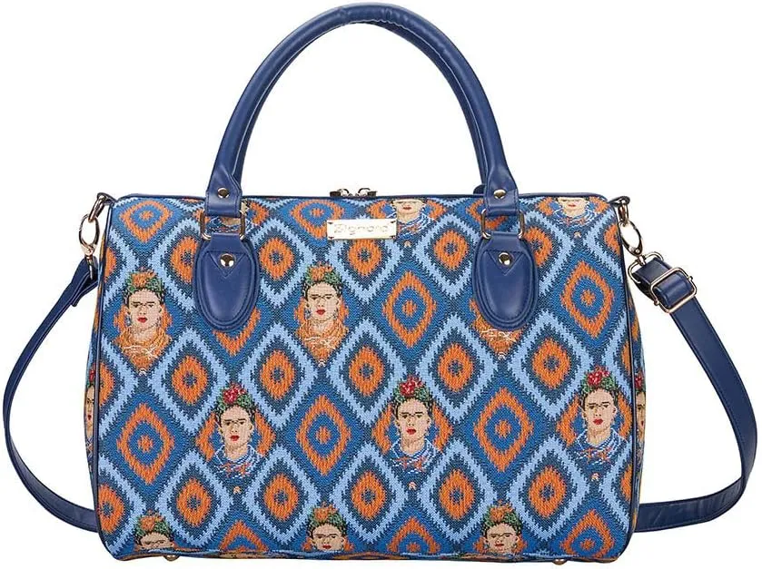 Signare Tapestry Duffle Bag Overnight Bags Weekend Bag for Women with Mexican Folk Art Designs (TRAV-FKICON)