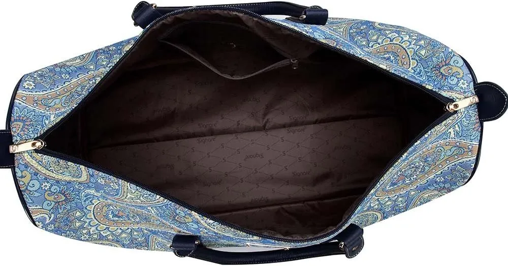 Signare Tapestry Large Travel Duffle Bag Ladies Overnight Weekender Carryon Gym Sports Duffel bags for Women