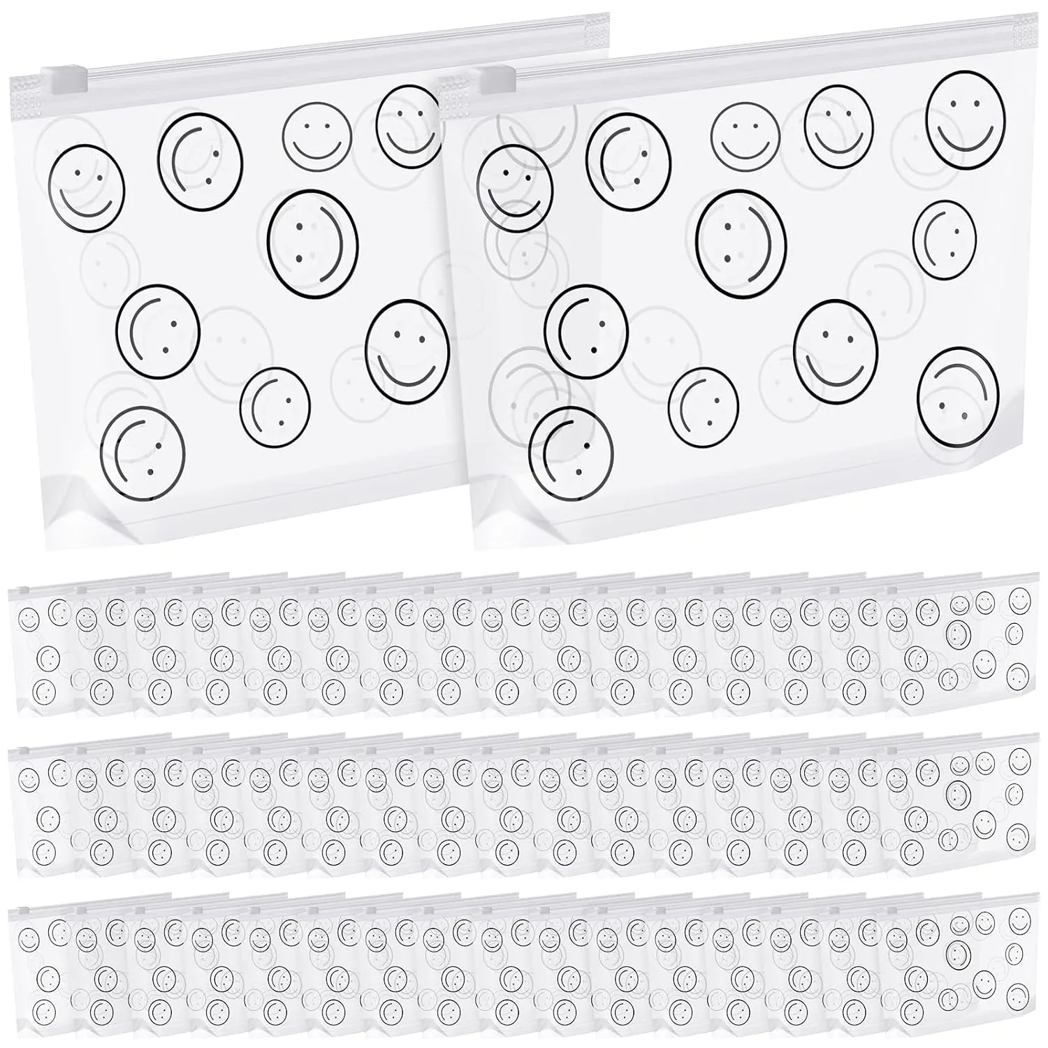Silkfly 50 Pcs Clear Makeup Bags Bulk Cosmetic Bags with Zippers Travel Toiletry Pouch for Women Men Portable Waterproof PE Pouch Fit Airport Airline Compliant
