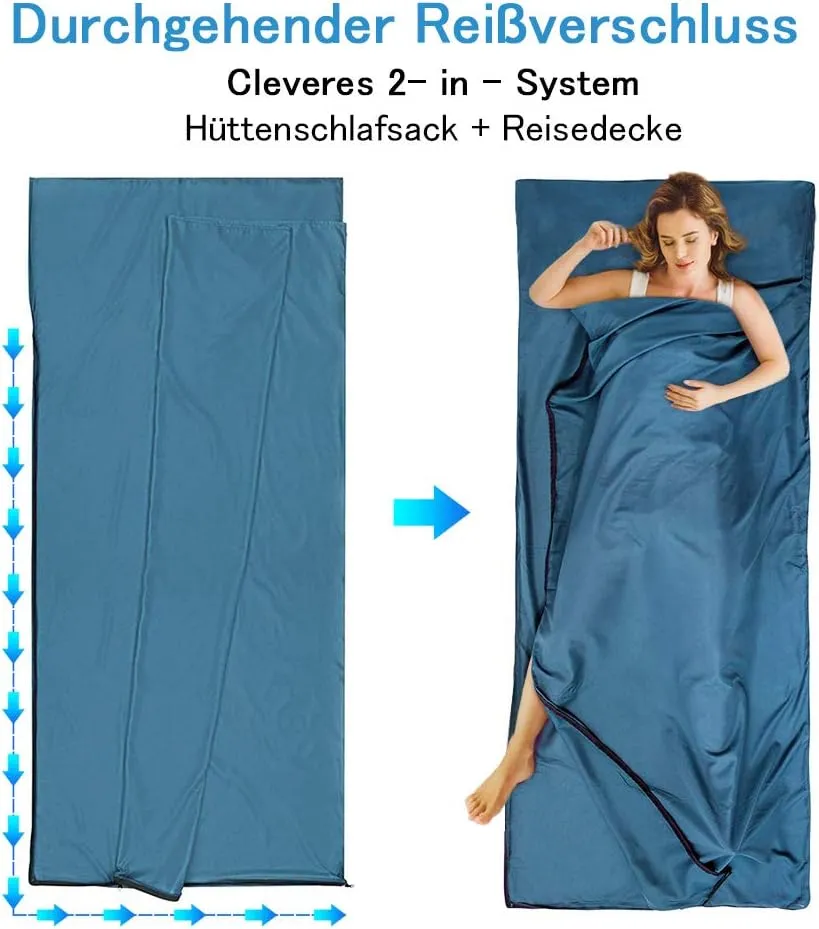 Sleeping Bag Liner,Travel Sheets & Adult Sleep Sack & Self Tan Sleep Sack for Backpacking,Hotel, Hostels, Lightweight Single Camping Sleep Pod