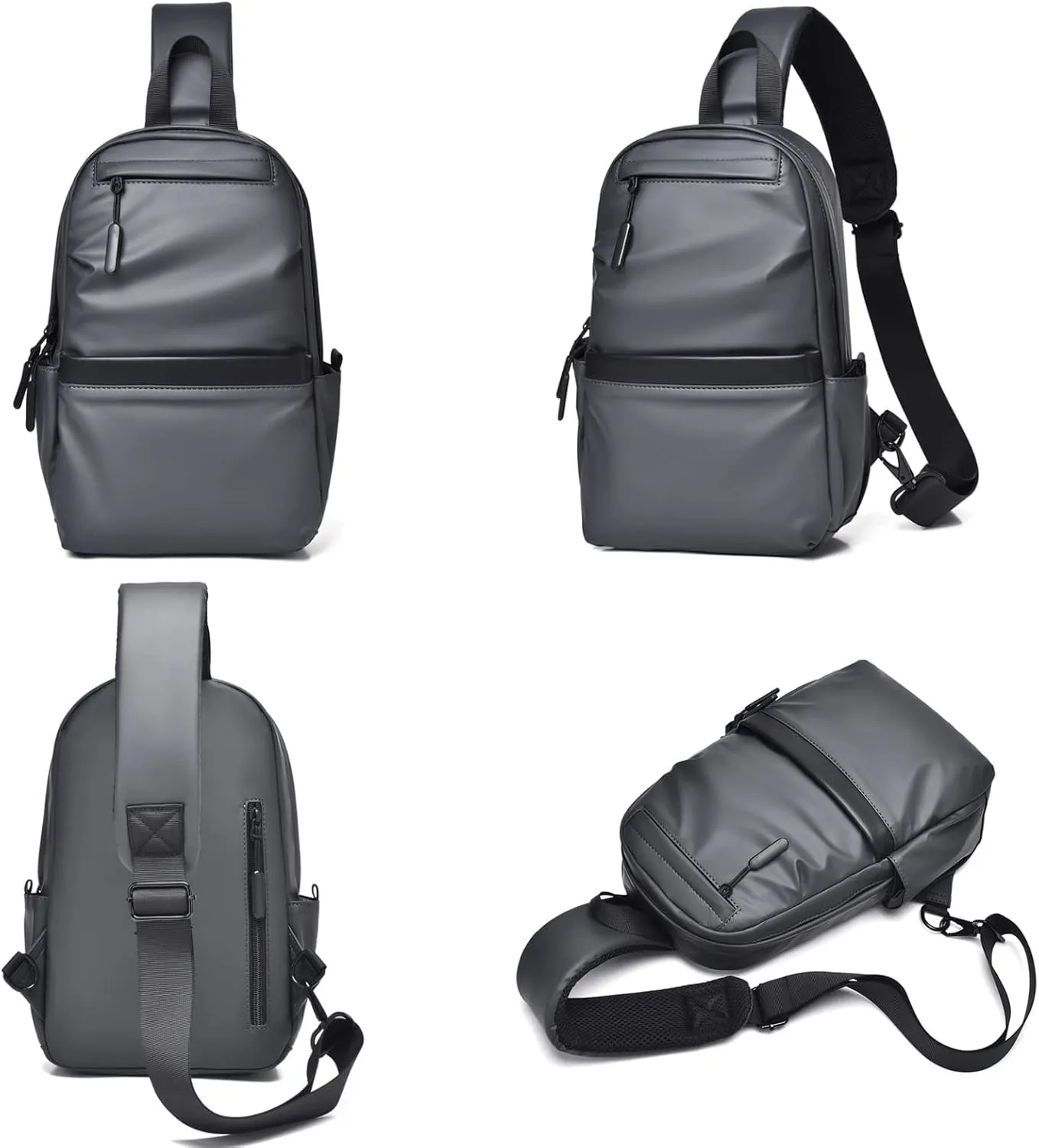 Sling Bag,Chest Bag Shoulder Backpack Waterproof Crossbody Backpack Traveling Hiking Daypack(Gray)