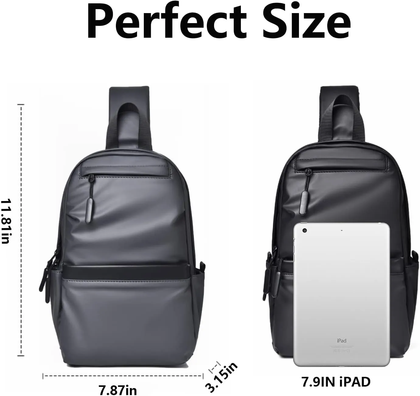 Sling Bag,Chest Bag Shoulder Backpack Waterproof Crossbody Backpack Traveling Hiking Daypack(Gray)