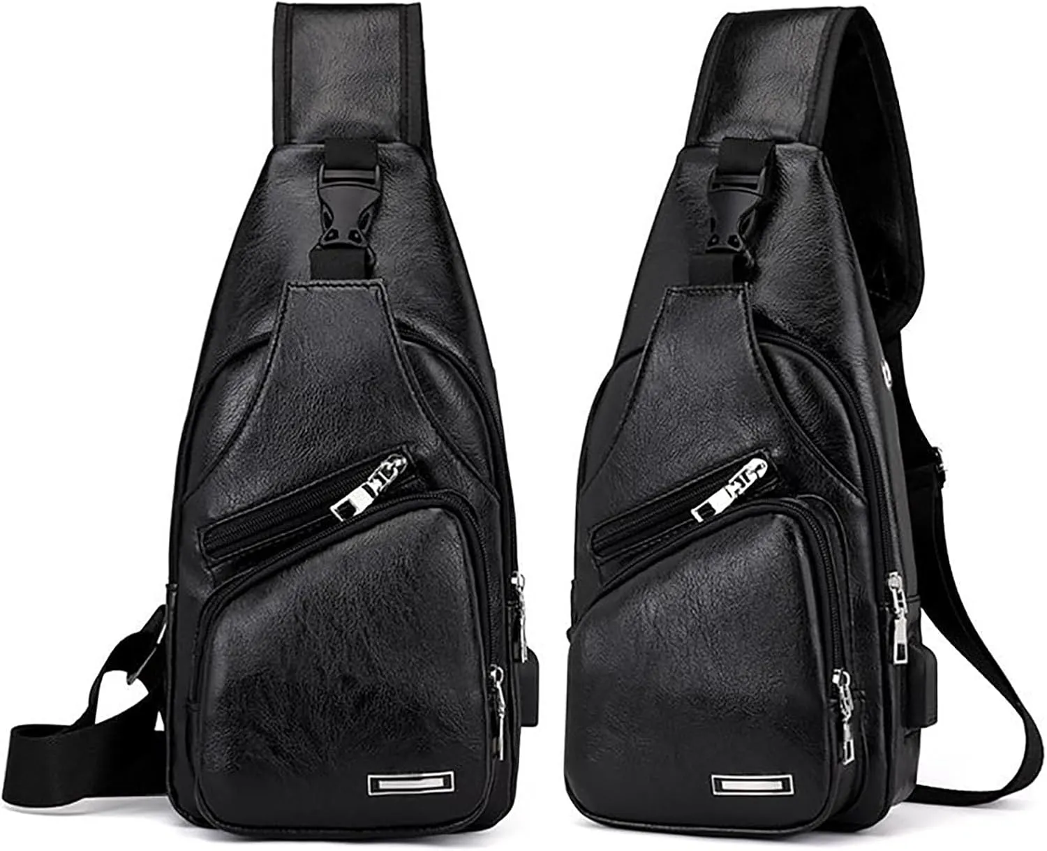 Sling Bags for Men Leather Crossbody Chest Bag Multifunctional Travel Outdoor Small Backpack