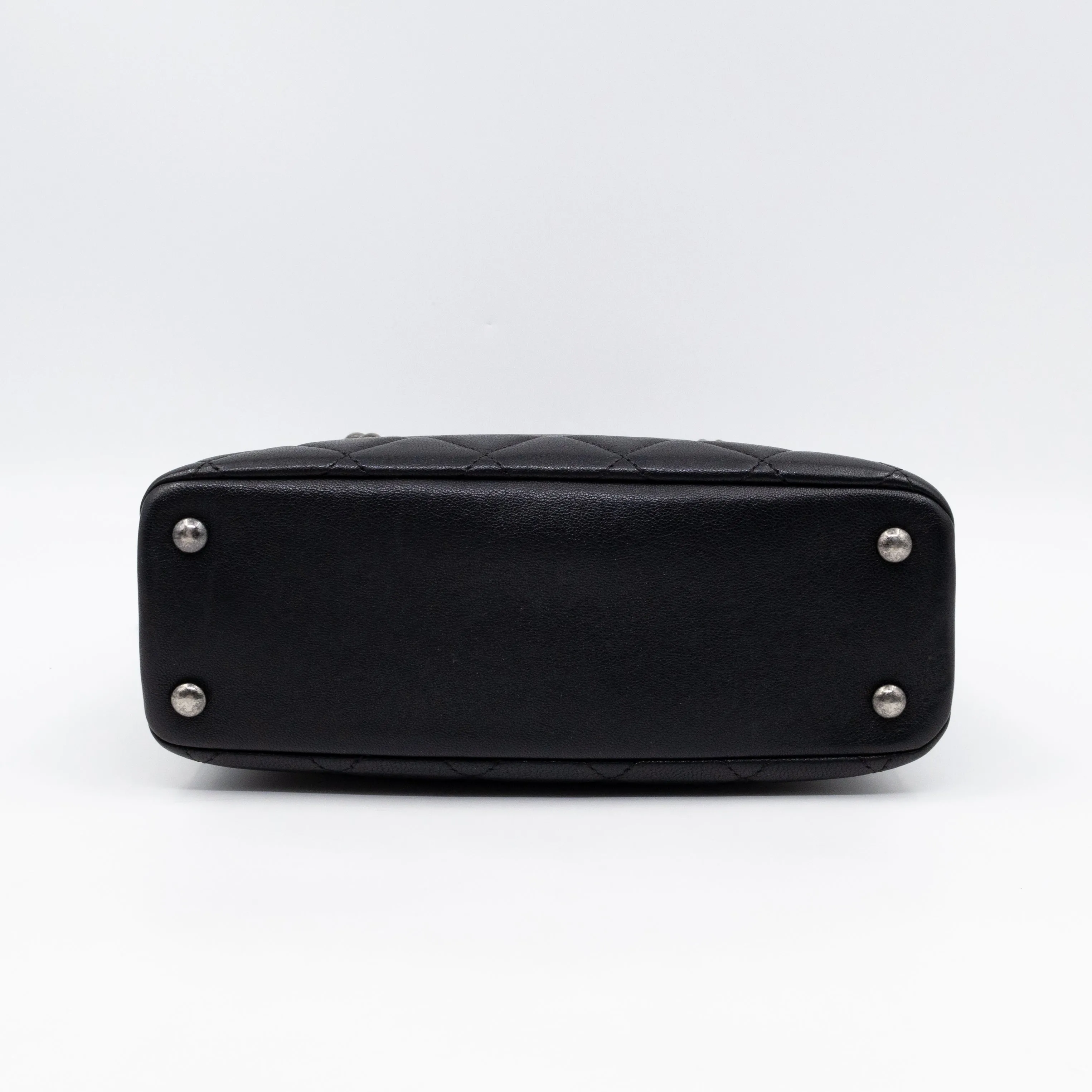 Small Boy Chained Tote Black Quilted Calfskin