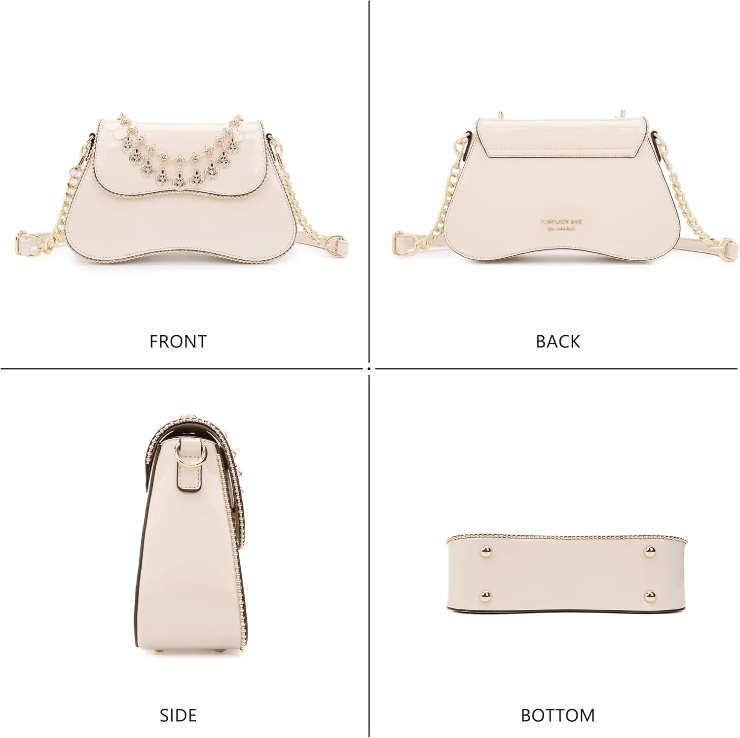 Small Patent Leather Crossbody Bags for Women Y2K Purse Trendy Hobo Handbag Designer Studded Shoulder Bag