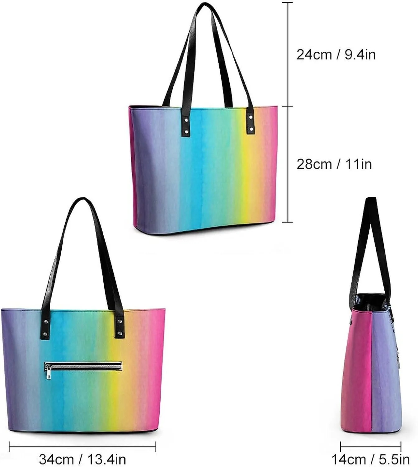 Snowflake Winter Wonderland Leather Handbag Smooth Wrinkle Resistant Lightweight And Convenient