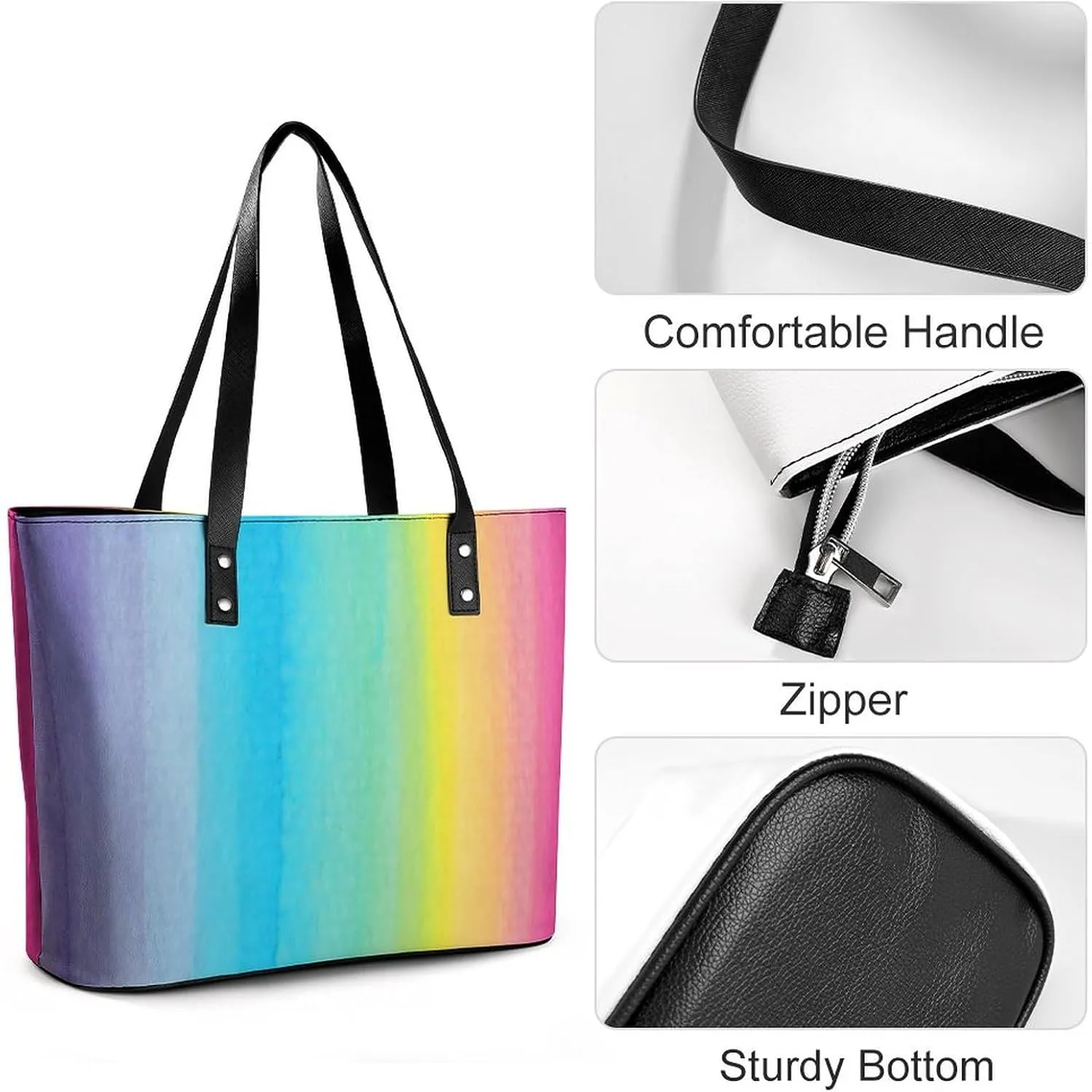 Snowflake Winter Wonderland Leather Handbag Smooth Wrinkle Resistant Lightweight And Convenient