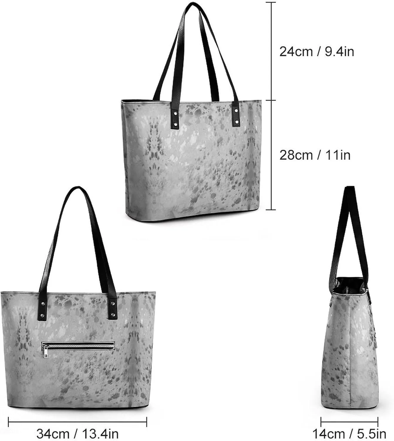 Snowflake Winter Wonderland Leather Handbag Smooth Wrinkle Resistant Lightweight And Convenient