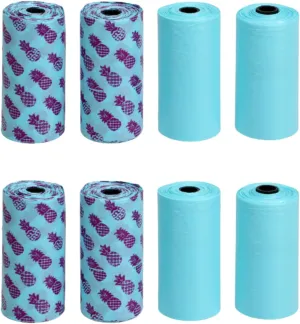 SOL MAR Kennel Club Colorful Dog Waste Bags - Assorted Designs, Easy to Carry, 4-Roll 2 Pack Convenient Quick Pick Up Bonus Item Heiedse