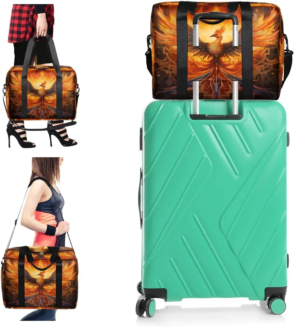 Solar Phoenix Radiant Plumage Womens Travel Bags, Weekender Carry on for Women, Sports Gym Bag, Workout Duffel bag, Overnight Shoulder Bag