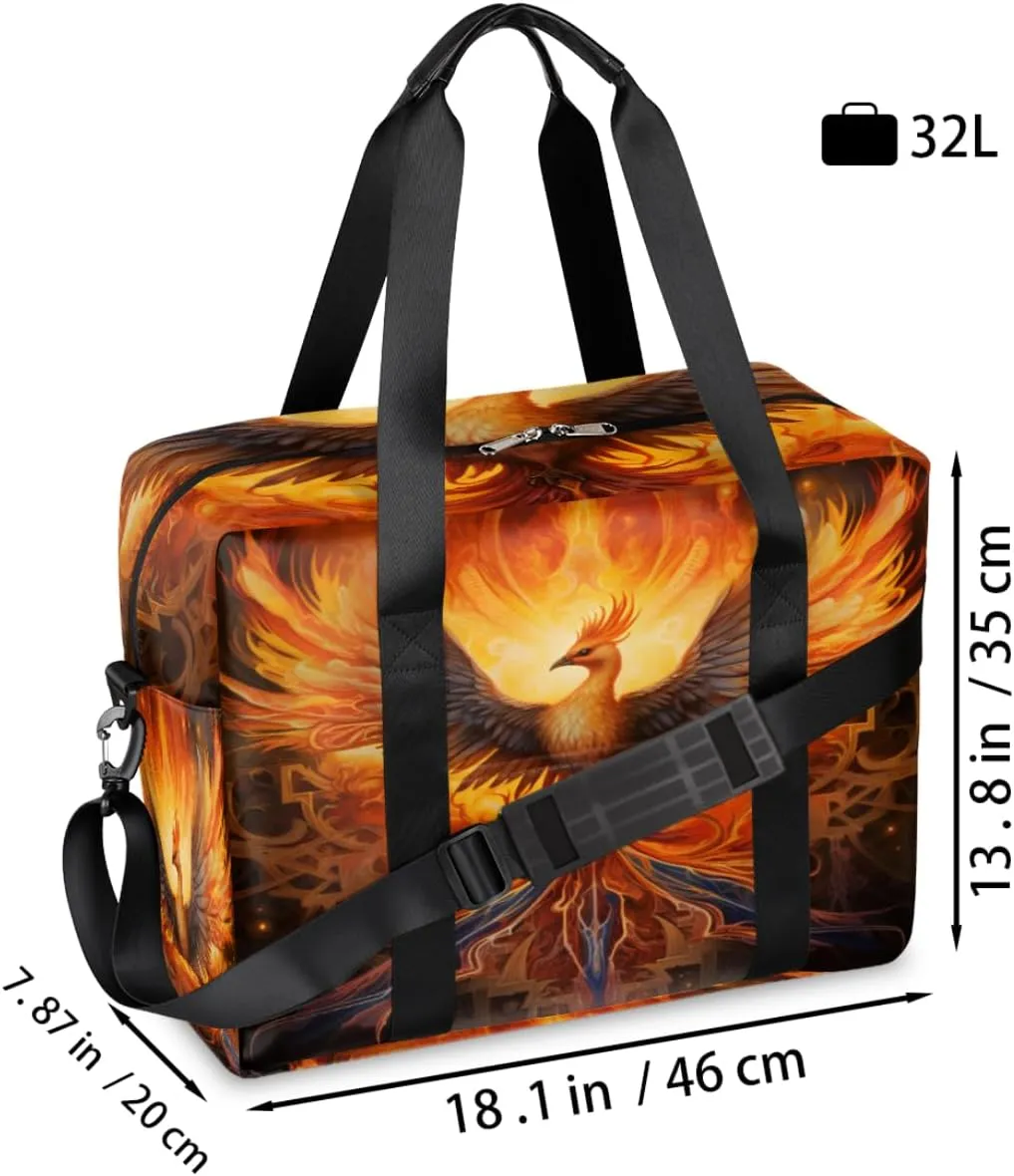 Solar Phoenix Radiant Plumage Womens Travel Bags, Weekender Carry on for Women, Sports Gym Bag, Workout Duffel bag, Overnight Shoulder Bag